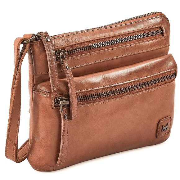 Small Crossbody Sling Bag Real Leather Purse Crossover Trendy o_o - Picture 1 of 7